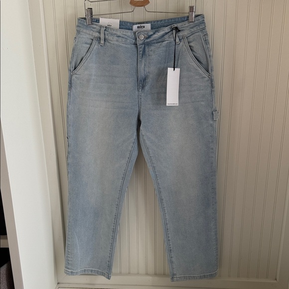 Mica High Rise Utility Straight Crop Jean NWT Light Wash - Picture 2 of 9